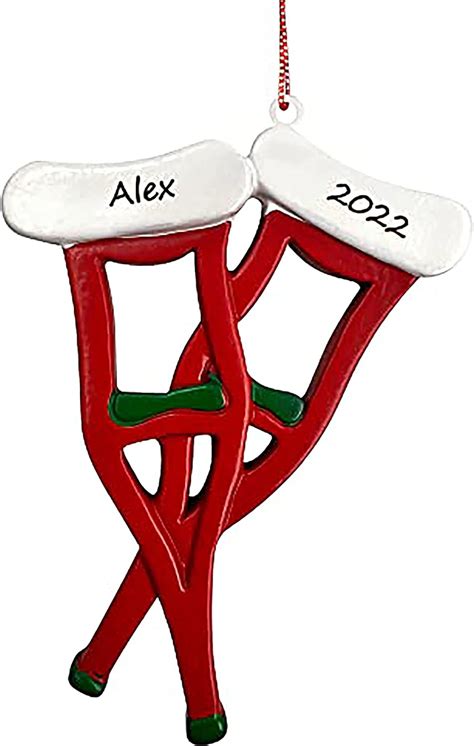 Amazon Com Personalized Crutches Christmas Ornament Broken Leg