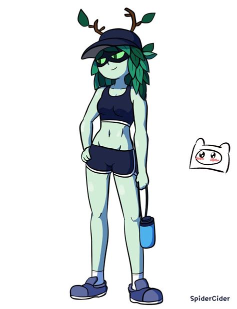 A Cartoon Character With Green Hair Wearing Shorts And A Hat