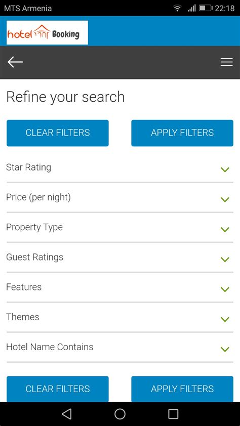 The app even lets you manage your booking and reservation details, even offline. hotel booking