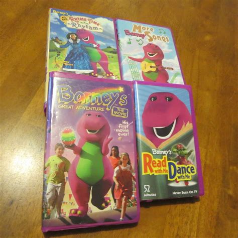 Barney 4 Vhs Tapes Barneys Great Adventure The Movie And Others By