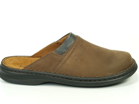 Josef Seibel Shoes Mens Mules Leather Clogs Max Fett Nubuck Brasil