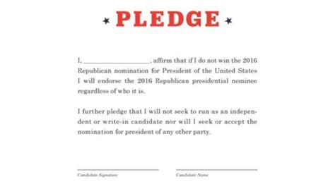 Gop Circulates Loyalty Pledge In A Bid To Rein In Trump