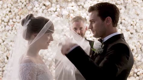 The greys have it all. Monique Lhuillier Designs Anastasia Steele's Wedding Gown ...