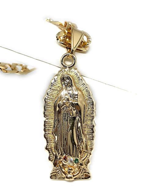 Choose from our amazing designs & artwork. Gold Plated Virgin Mary Pendant Necklace Figaro 24" Virgen ...