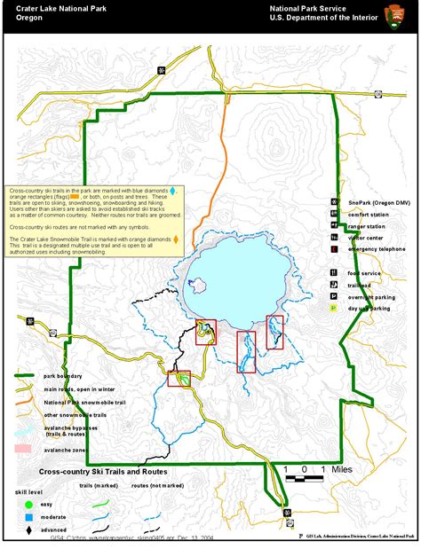 Crater Lake National Park Map Crater Lake National Park Mappery
