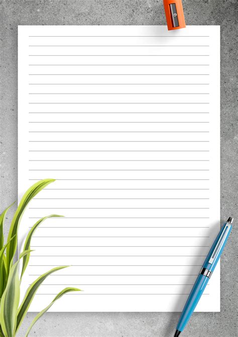 A Lined Paper Printable Select Any Paper Template With Or Without A Margin