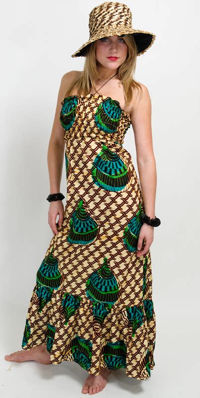 Onemama African Print Tube Dress Long