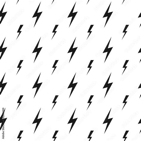 Lightning Bolts Thunderbolts Vector Seamless Pattern Thunder Bolt