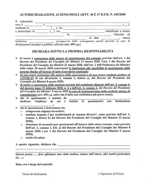 Cos'è e come si fa. Nuova autocertificazione spostamenti: la versione del 22 ...