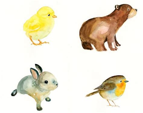 See more ideas about animals, animal art, watercolor animals. Watercolor animal portraits- so cute for nursery or ...