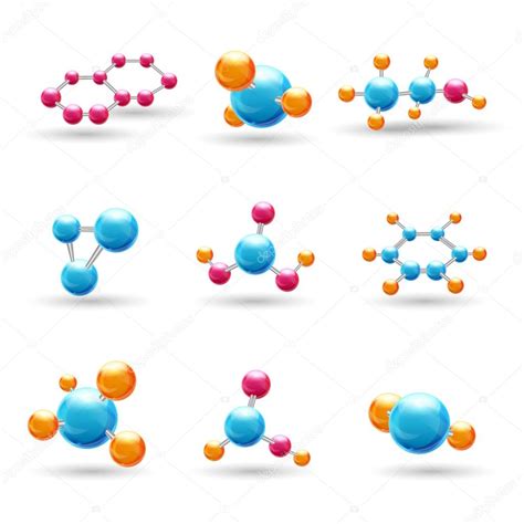3d Chemical Molecules — Stock Vector © Macrovector 54320481
