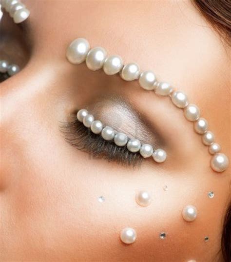 Creative Makeup With Pearls Beautiful Young Woman Portrait Creative