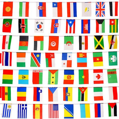 25m 100pcs Countries String Flag Different Countries String Flag