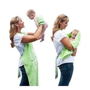 Clevamama apron baby bath towel with hood for newborn, babies and toddlers in. The Apron Towel - A MUST have for bath time - Awesome Mom ...