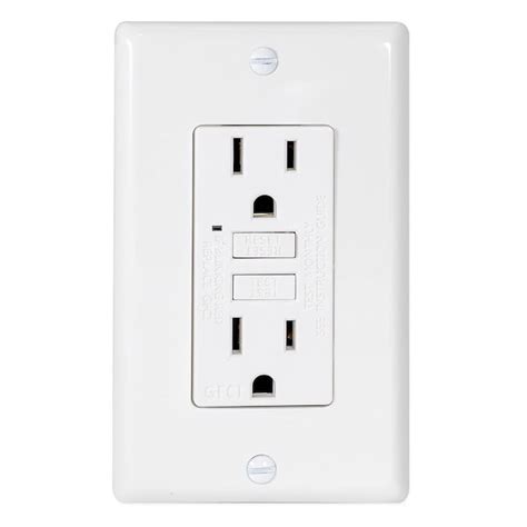 Ez Flo 15 Amp Recessed Gfci Residential Duplex Outlet With Wall Plate
