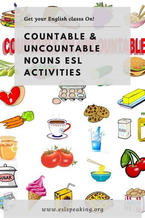 Countable And Uncountable Nouns Activities And Games For Esl