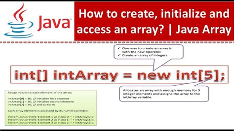 How To Create Initialize And Access An Array Java Array Create