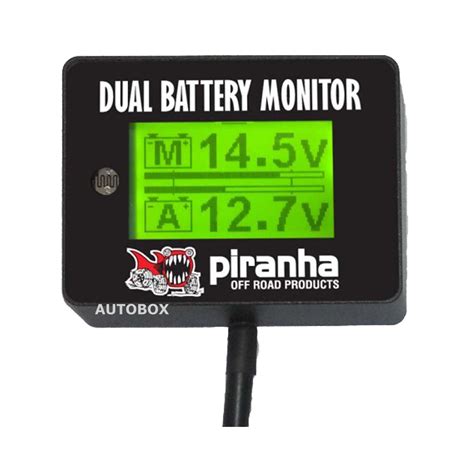 Piranha Lcd Digital Dual Battery System Monitor 12 Volt Twin Display