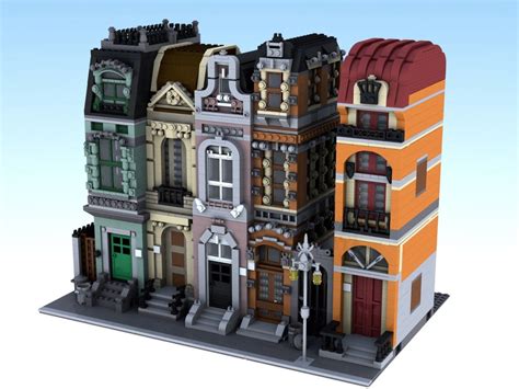 Lego Custom City 4 Modular Buildings Town Homes Condo City Streets