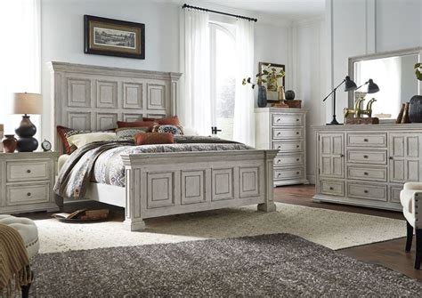 Big Valley King Size Bedroom Set White Home Furniture Plus Bedding
