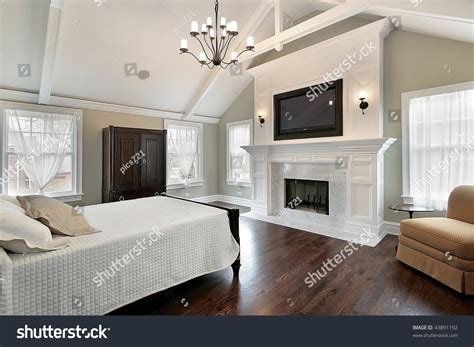 Luxury Master Bedroom With Fireplace Stock Photo 43891192 Shutterstock
