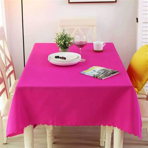 Rectangle Polyester Tablecloth Simple Solid Color Table Cloth Stain