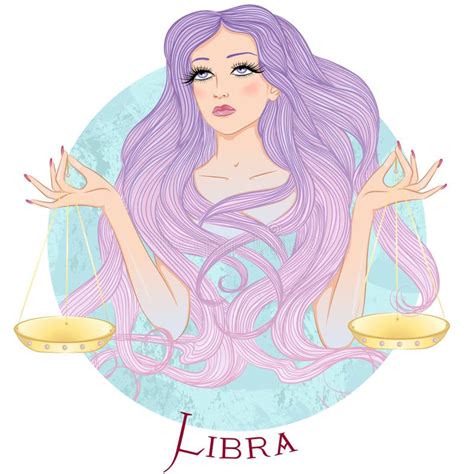 Astrological Sign Of Libra As A Beautiful Girl Stock Vector