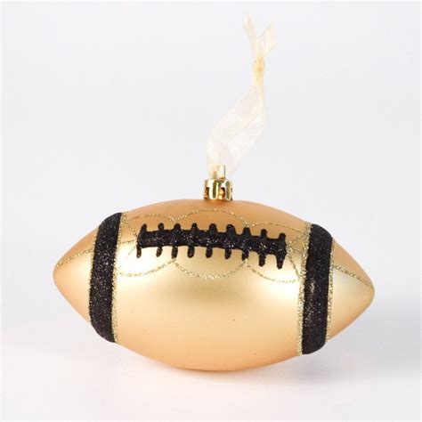 Black And Gold Football Ornament Milanddil Designs