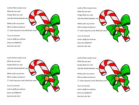I'm not allowed to take one until christmas eve is here. Candy Cane Poem about Jesus (Free Printable PDF Handout) Christmas Story Object Lesson for Kids ...