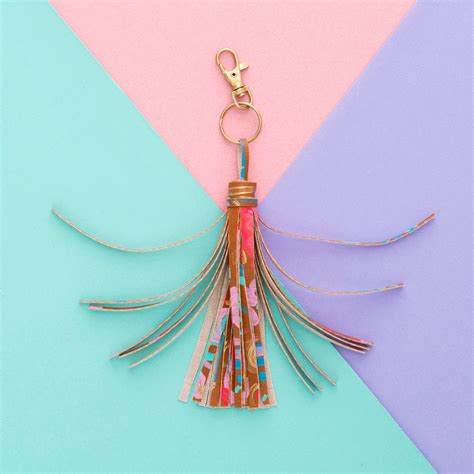 this super cute mother s day t can be made in less than an hour diy leather tassel keychain