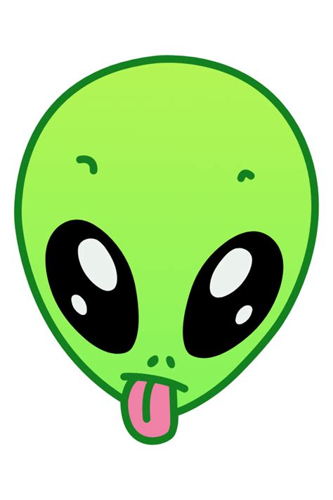 Alien Showing His Tongue Sticker Alien Drawings Cute Stickers Alien Art