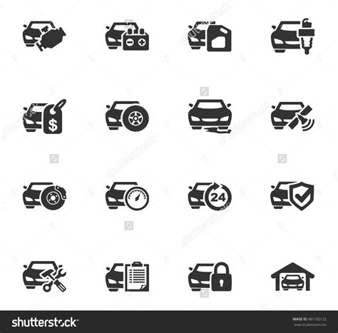 Car Service Maintenance Icons Set Symbols Stock Vector Royalty Free