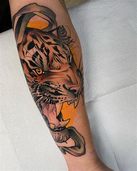Neo Traditional Tiger Tattoo Flash