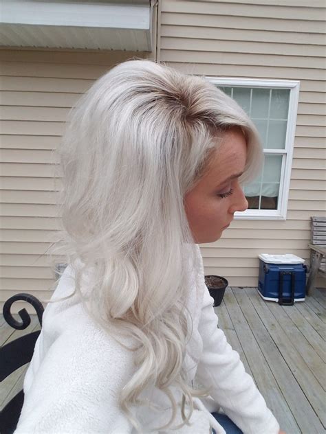 White Blonde Platinum Smudge Root Shadow Root Platinum Regrowth No Filter Blonde Hair With