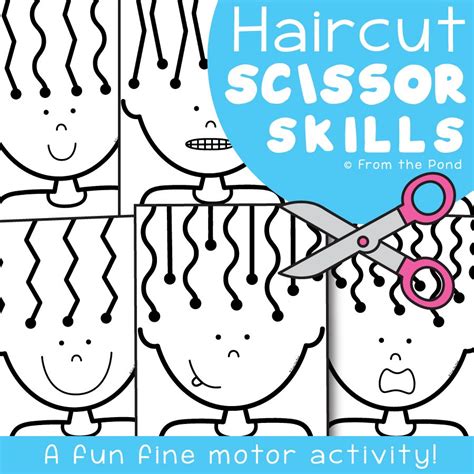 Scissor Skills Haircut Worksheets In Prebabe Learning Scissor