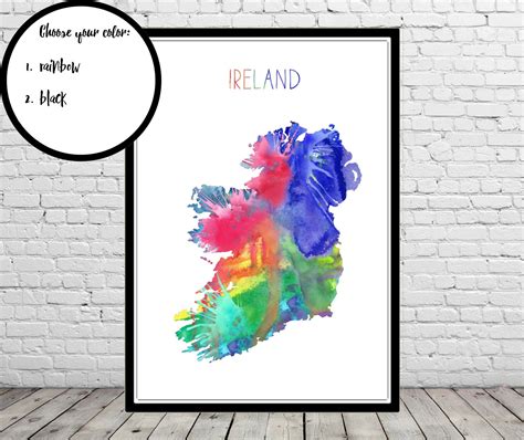 Ireland Map Watercolor Ireland Ireland Ireland Print Etsy Ireland