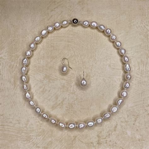 White Baroque Pearl Necklace The Real Pearl Co