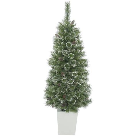 Vickerman 5 Potted Snow Tipped Pine Artificial Christmas Tree Unlit