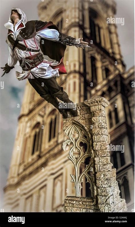 Assassins Creed Ezio Auditore De Firenze Leap Of Faith Off A Building