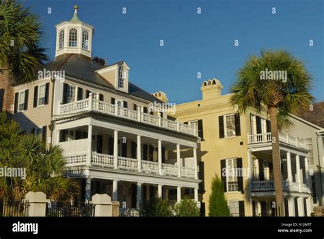 Mansions On South Battery Street Charleston South Carolina Stock Photo