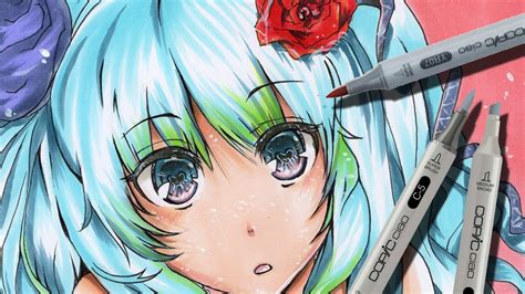 Coloring Anime With COPIC Markers Coloreando Anime Con COPICs YouTube