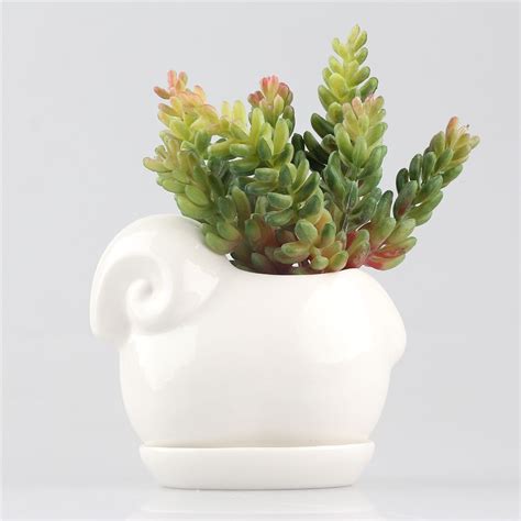 Sheep Design Ceramic Flower Pot Bonsai Cute Succulent Plant Small