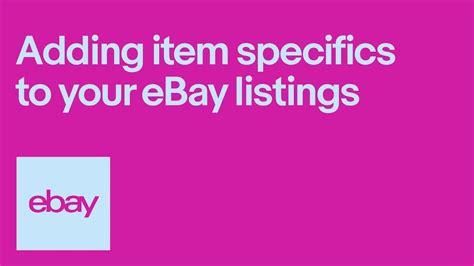 Adding Item Specifics To Your Ebay Listing Tutorial Ebay For