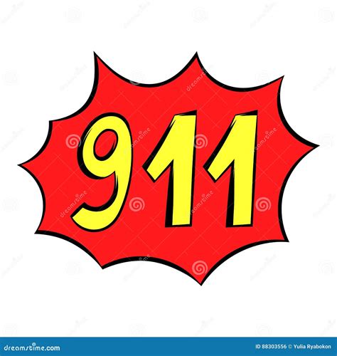 Emergency 911 Icon Icon Cartoon Stock Vector Illustration Of