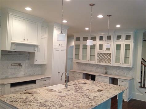 White waves leathered island & steel gray leathered countertop in east granby, ct (cabinets done by kevin of distinguished builders. Rencentrly completed project. Delicatus Silver Granite ...