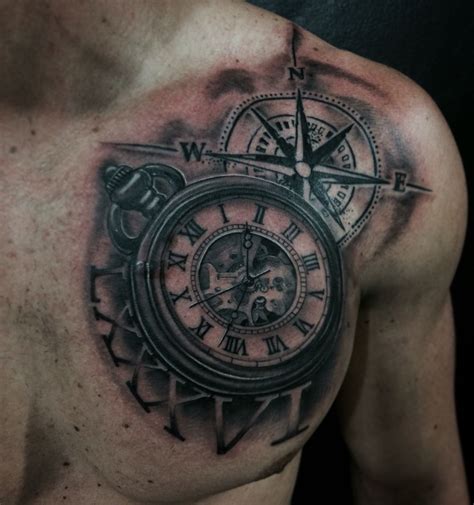 Clock Tattoo Designs For Men Chest Best Tattoo Ideas