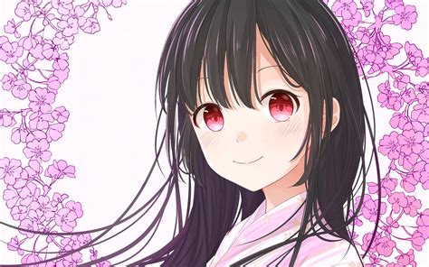 Download Wallpaper 3840x2400 Girl Kimono Flowers Anime 4k Ultra Hd