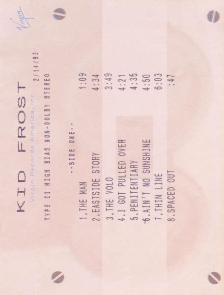 Kid Frost East Side Story 1992 Cassette Discogs