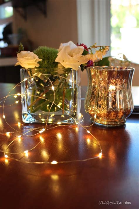 Cheap Easy Simple Diy Wedding Centerpieces Fairy Lights Candle