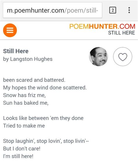 Still Here By Langston Hughes Langston Hughes Poems Lovin